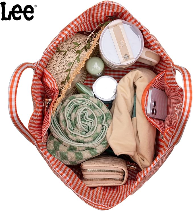 Montana West x Lee Extra Large Soft Cotton Tote Bag for Women Thick Lightweight Shoulder Bag Reusable Grocery Bag