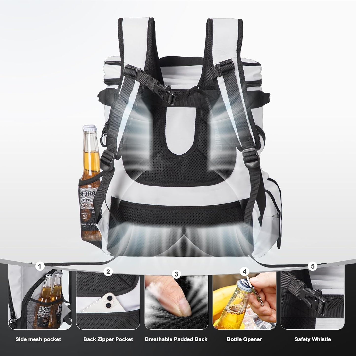 Beach Cooler Backpack for Men 36cans Insulated Backpack Cooler Lunch Bag for Women Camping Hiking Picnic Travel for 18 Hours Cooling 30L