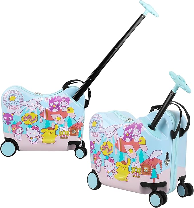 Bioworld Hello Kitty & Friends Ride-On 18" Suitcase For Kids & Toddlers