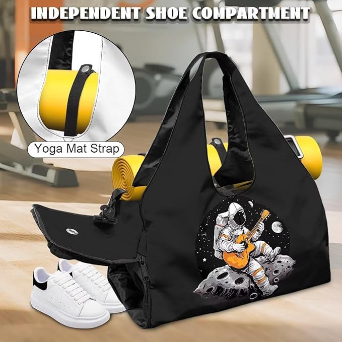 Gym Bag Mens Seperate Compartment Workout Bag with Mat Holder Wet Pocket, Sports Duffel Bag Carry On Sweaty Gym Gear for Pilates Running