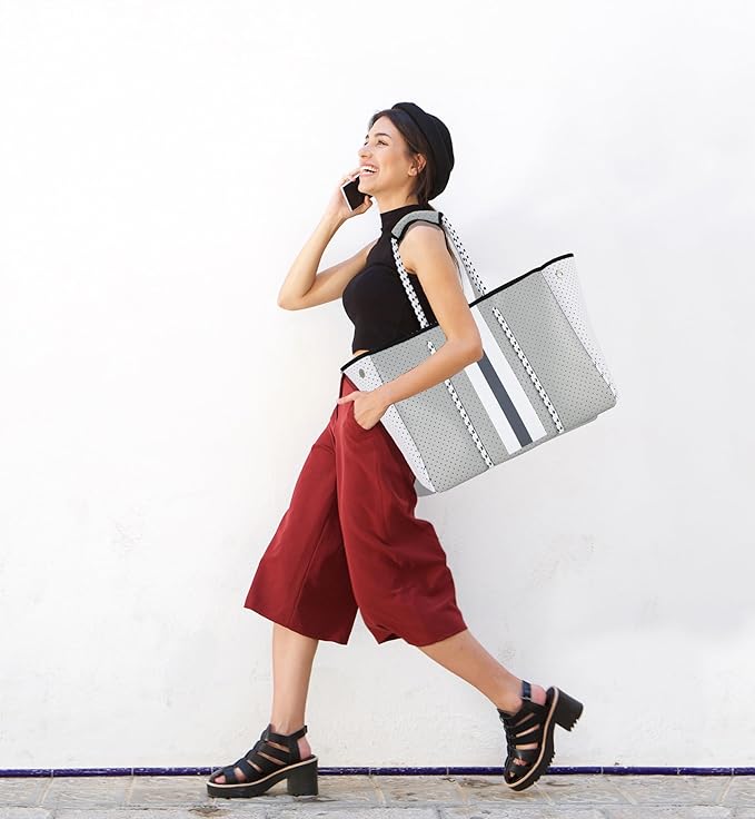 QOGiR Neoprene Multipurpose Beach Bag Tote with Inner Zipper Pocket … … … …