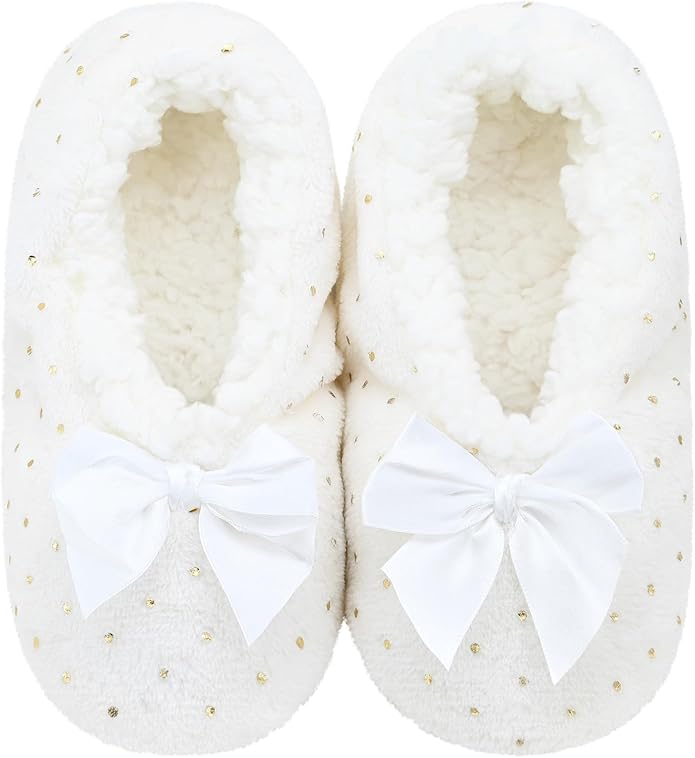 Panda Bros Slipper Socks for Women Grippers, Fuzzy Cozy Fleece Slipper Socks, Soft, Warm House Slippers
