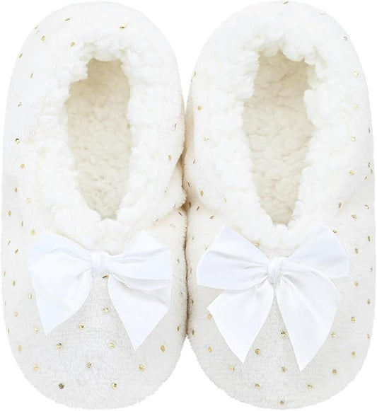 Panda Bros Slipper Socks for Women Grippers, Fuzzy Cozy Fleece Slipper Socks, Soft, Warm House Slippers