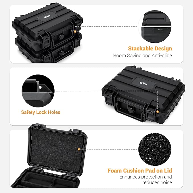 KIWIFOTOS Hard Case for DJI Osmo Action 6 5 Pro/Action 4 3 Adventure Combo Accessories Travel Waterproof Shell Bag Outdoor Travel Carrying Case
