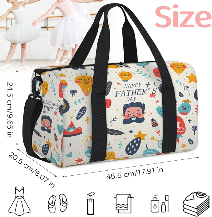 Happy Father's Day Travel Duffle Bag for Women Men, Overnight Weekender Bag, Carry on Tote for Sport Gym