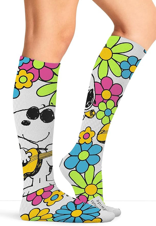 Cherokee Women's 10-15mmHg Compression Socks – Fun Print Knee Highs with Light Support, Soft Feel - PRINTSUPPORT