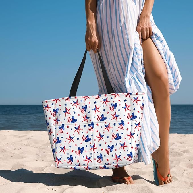 Large Beach Bag for Women Waterproof Foldable Travel Shoulder Tote Bag with Pocket for Weekender Pool Vacation