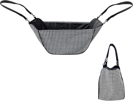 2025 New Plaid Car Seat Storage Bag - Large Capacity Passenger Seat Storage Travel Bag, Shopping Shoulder Bag, Reusable Tote with Drawstrings.