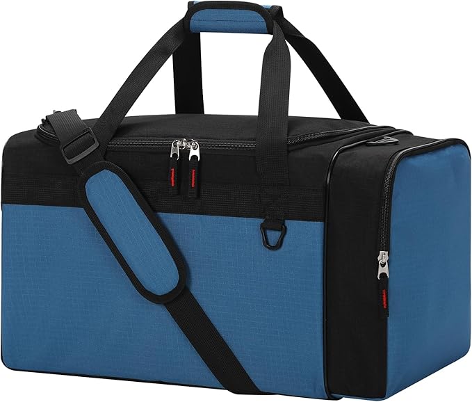 iFARADAY 40L Gym Bag for Men - 20 inch Sport Duffle Bag with Side Pocket, Two-Tone Design for Basketball, Football, Workout - Blue