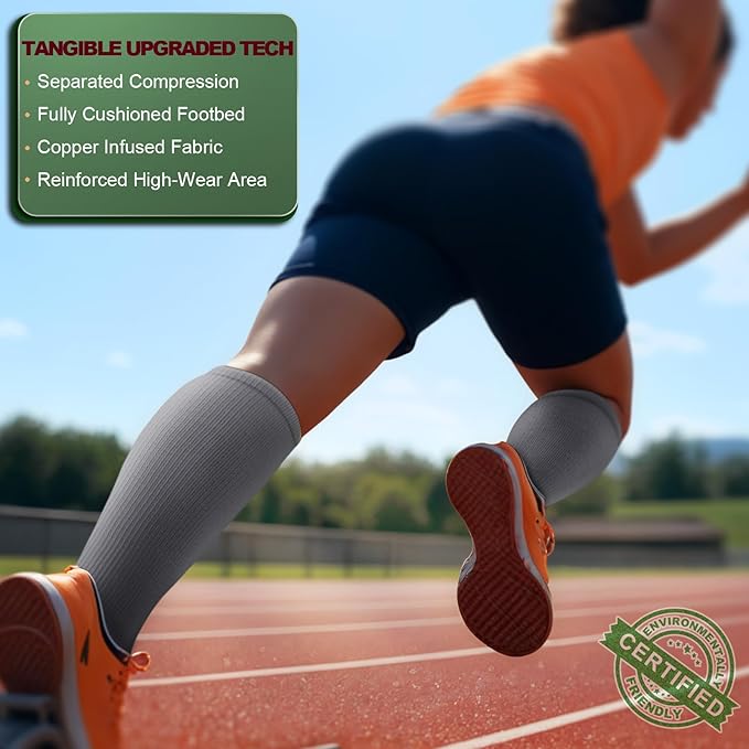 BULLIANT Compression Socks 3Pairs-15-20mmHg Circulation Support Men Women Hiking Sports Recovery-Upgraded Wicking Tech