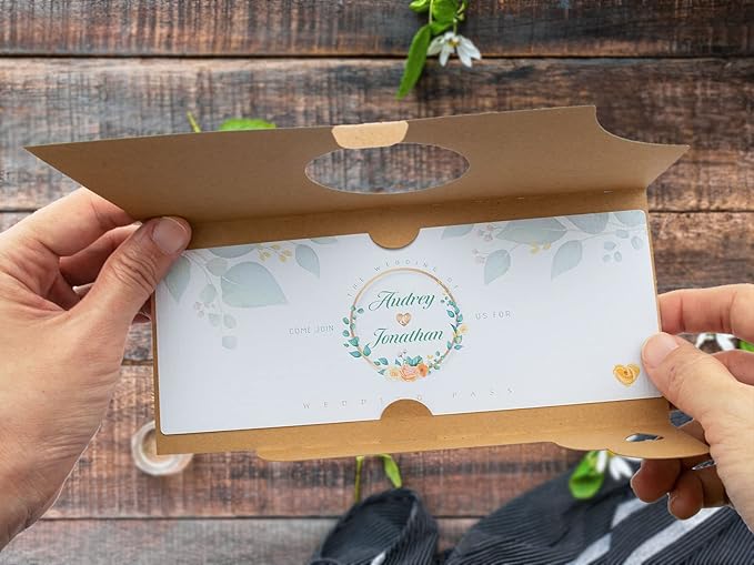 Summer-Ray 24 sets Personalized Save the Date Boarding Pass with Sleeve Holder