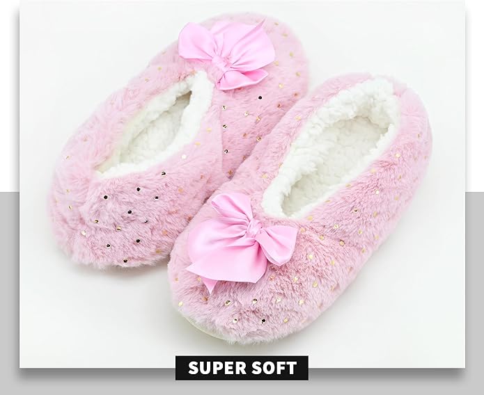Panda Bros Slipper Socks for Women Grippers, Fuzzy Cozy Fleece Slipper Socks, Soft, Warm House Slippers