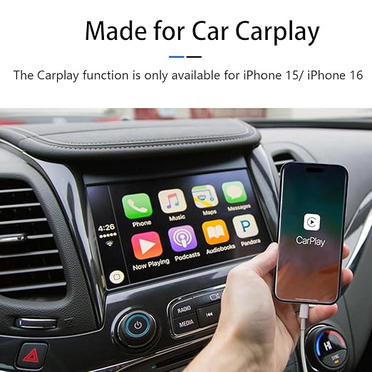 Car Carplay Cable for iPhone 17/16/15, USB A to USB C Cable Compatible for iPhone 17/16,17Air, 17/16/15 Pro Max,17E/16E/Plus, iPad 10th/11 Gen,iPad Pro 12.9,Air 5th/4th Charger Cord,Car Charging Cable