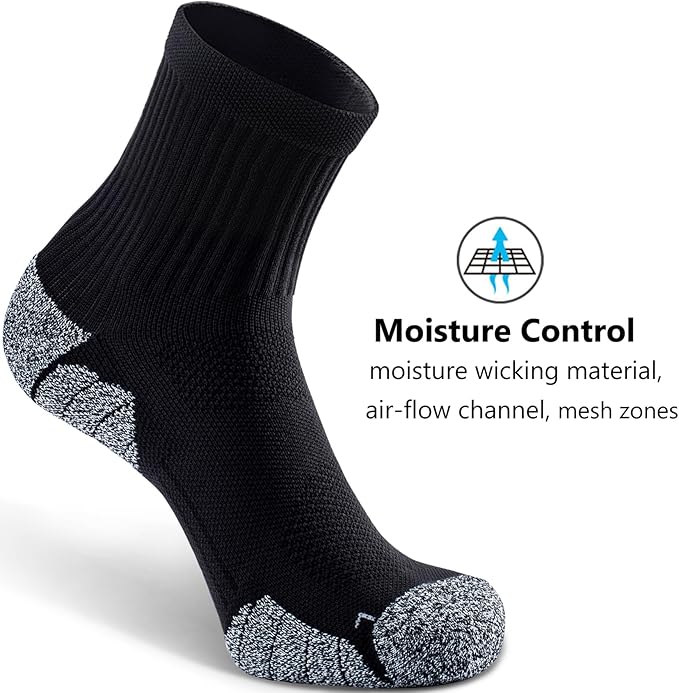 CWVLC Cushioned Compression Sport Quarter Socks for Men Women Youth
