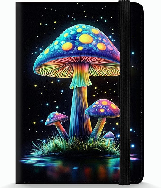 Passport Holder Wallet Cover Case,RFID Blocking Passport Cover,Large Capacity Travel Wallet with Multi Card Slots (Luminous Mushroom)