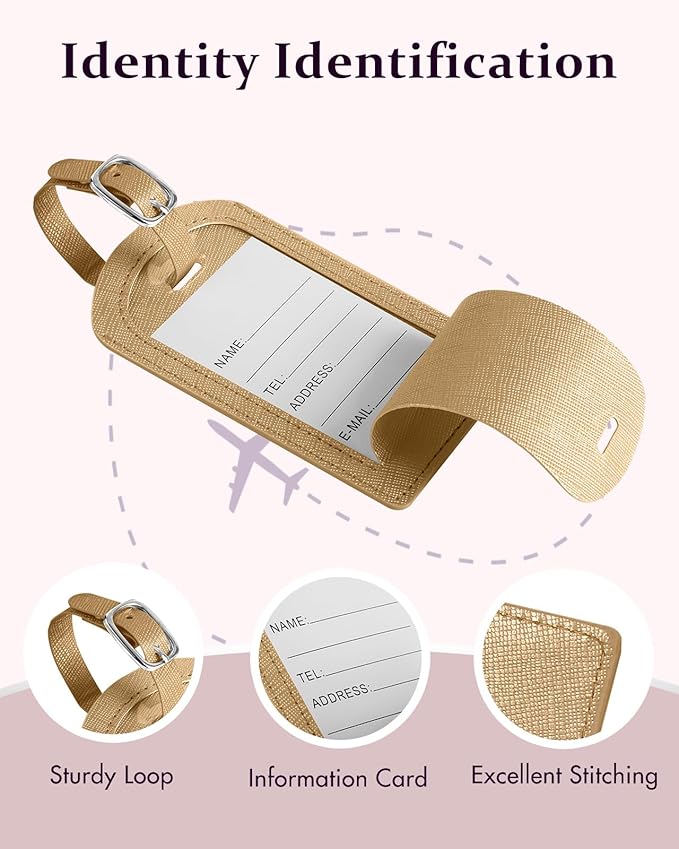Slohif Passport Holder Initial Lugguage Tag Set Suitcase Cover Wallet Case for Travel Women - Leather Letter Passport Book Personalized Organizer Card Protector Sleeve Essentials Slim Carrier Gold A