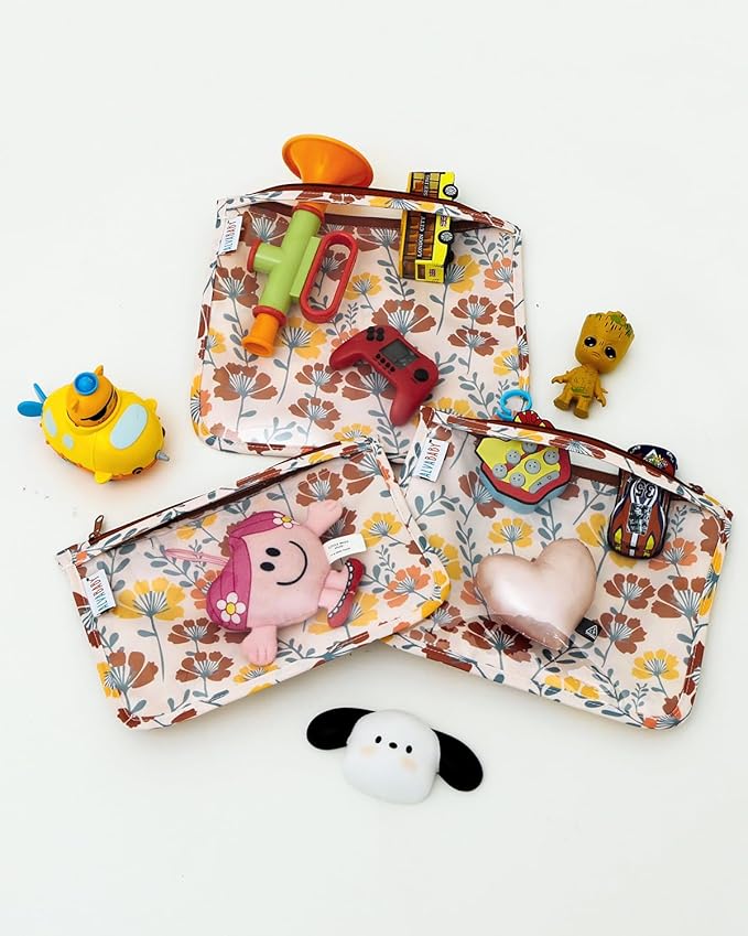 ALVA Diaper Bag Pouches | 3pcs Mess-Proof Travel Toiletry | TSA Approved Toiletry Bag | Cosmetic Makeup Bag Diaper Organizer for Baby and Mom Essentials