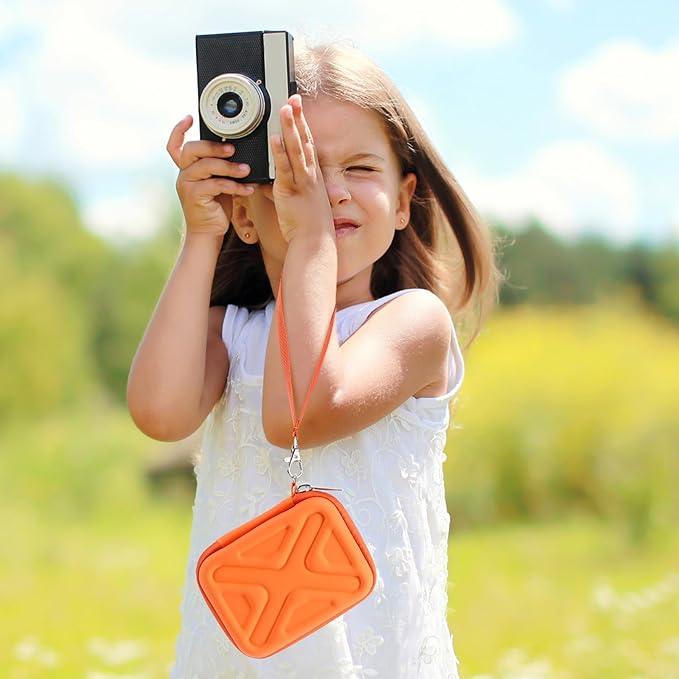 Camera Case for AbergBest 21 Mega Pixels 2.7" LCD Rechargeable HD/Kodak Pixpro/Canon PowerShot ELPH 180/190/Sony DSCW800/DSCW830 Cameras, Travel Carrying Protective Case for Digital Camera - Orange