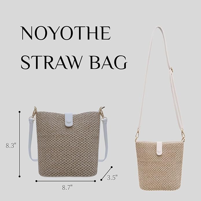 Womens Straw Bucket Bag Summer Beach Woven Purse For Women Straw Crossbody Bags For Travel Rattan Handbag 2026
