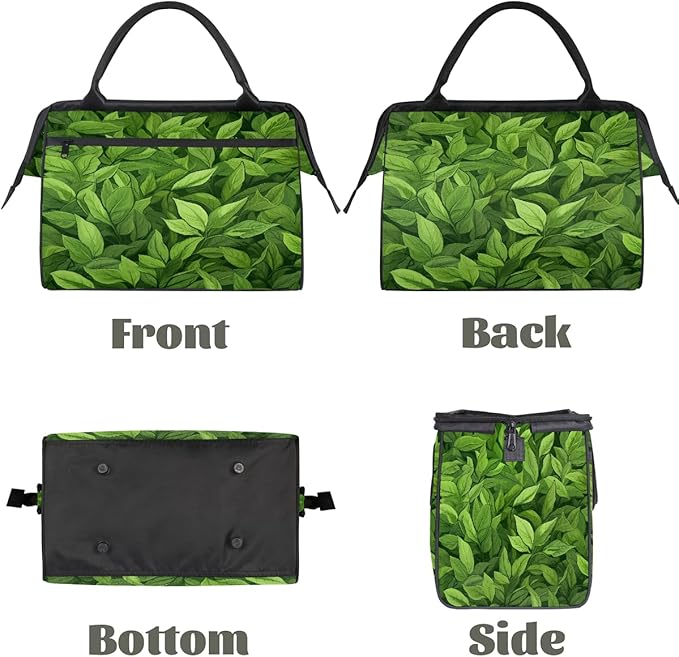 Spring Green Leaves Overnight Weekender Bags for Women Men, Waterproof Travel Carry On Duffel Bag, Lightweight Sports Gym Bag for Fitness, Workout, Travel