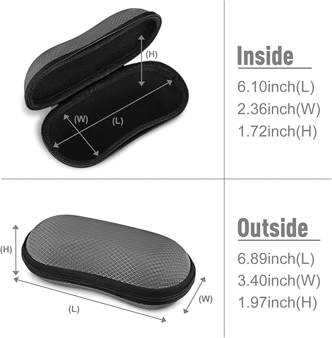 FINTIE Sunglasses Case, Hard EVA Shell Shockproof Sport Glasses Case with Metal Carabiner Travel Zipper Eyeglasses Holder