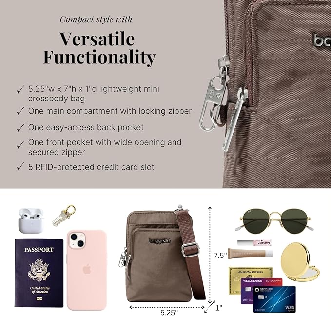 Baggallini Women's Securtex Anti-theft Activity Crossbody Bag