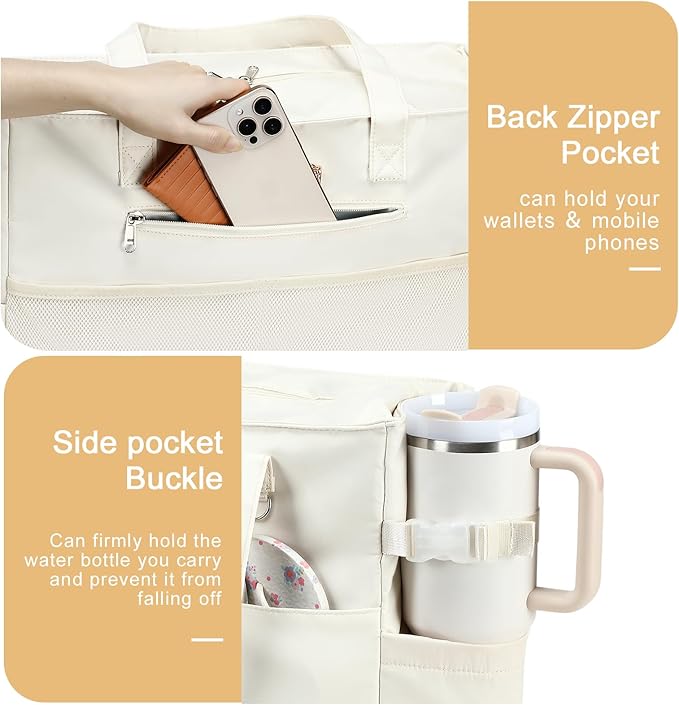 Bluboon Waterproof Beach Tote Pool Bags for Women Ladies Extra Large Carry On Bag With Wet Compartment for Weekender Travel