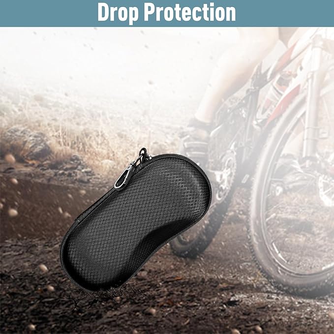 FINTIE Sunglasses Case, Hard EVA Shell Shockproof Sport Glasses Case with Metal Carabiner Travel Zipper Eyeglasses Holder