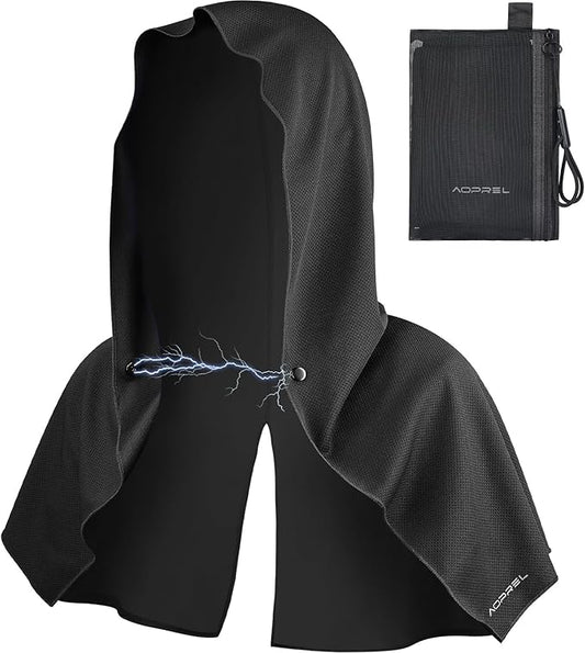 Cooling Hoodie Towel Magnetic Lock Towels for Neck and Face UV Protection, Moisture-Wicking for Camping Gym and Yoga