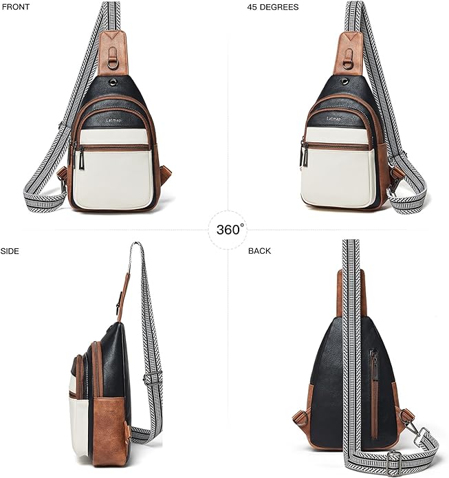 Sling Bag For Women Faux Leather Small Casual Daypack Backpack Fanny Pack Crossbody Chest Bags Purse