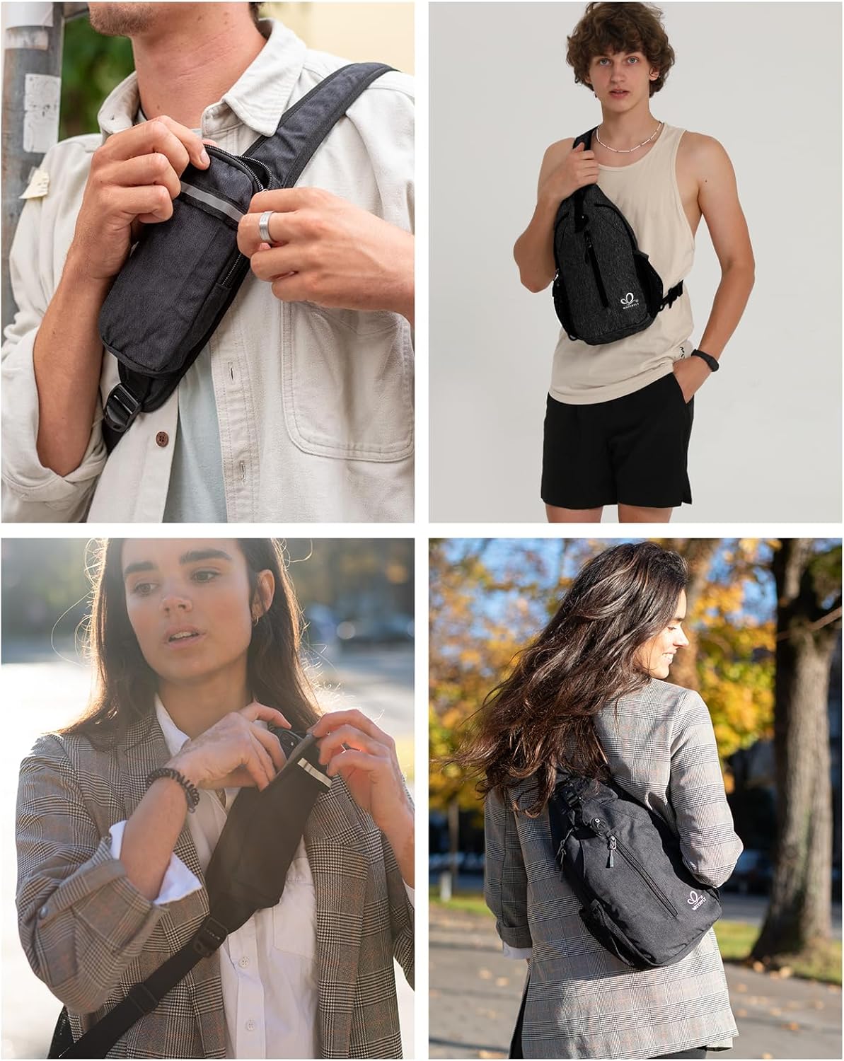 WATERFLY Crossbody Sling Backpack Sling Bag Travel Hiking Chest Bag Daypack