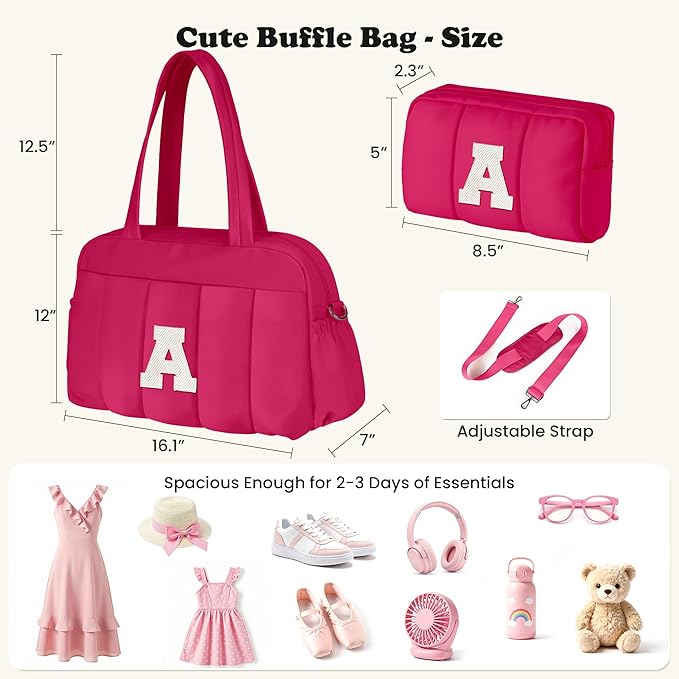 Gifts for Girls 10-12-Dance Bag, Kid Weekender Bags，Teen Girl Gifts Trendy Stuff-Girl Overnight Bag with Wet Pocket，Lightweight Travel Tote Personalized Cheer Bags with Makeup Pouch