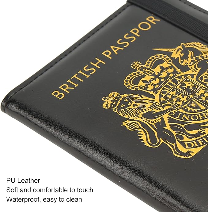 Britain Passport Cover Passport Holder Cover Leather Passport Holder UK Passport Cover for Passport, Business Cards, Credit Cards, Boarding Passes