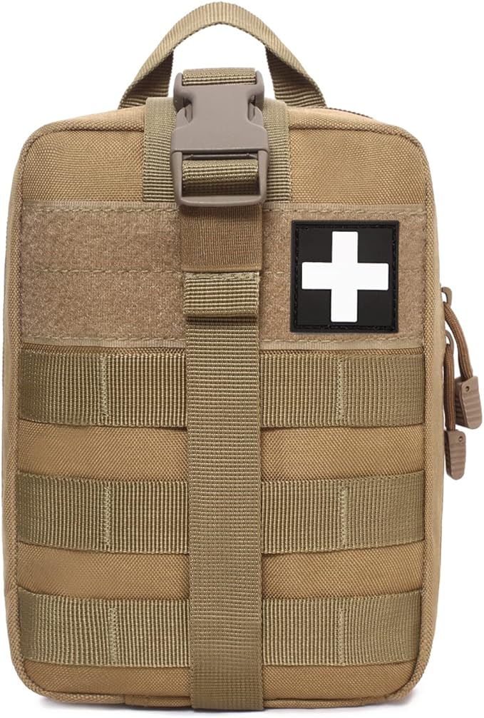 Molle Pouch, Sturdy 600D Nylon Tactical Medical Pouch,Rip-Away EMT First Aid Pouch (Bag Only)