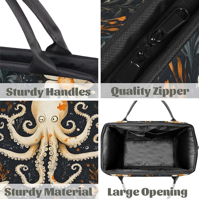 Octopus Theme Overnight Weekender Bag for Women Men Travel Duffel Bags Waterproof Luggage Carry on Sports Yoga Gym Bag