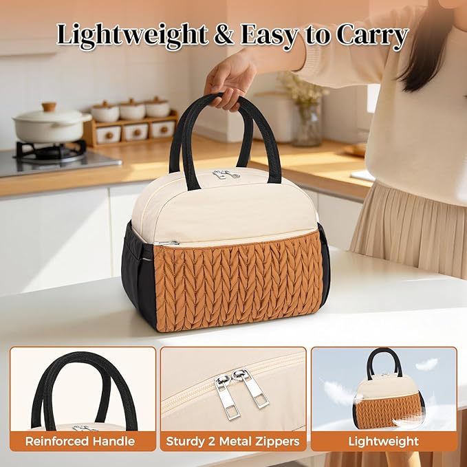 DALINDA Lunch Bag Women,Insulated Lunch Box Large Capacity,Lightweight Leakproof Lunch Tote,Reusable Lunch Cooler for Work Picnic Camping