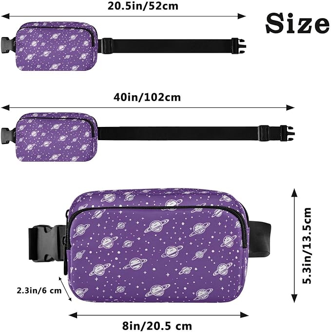 Kawaii Universe Planet Fanny Pack for Women Men Water Resistant Fashion Waist Packs with Adjustable Strap Belt Bag for Travel Workout Jogging Hiking 21219263