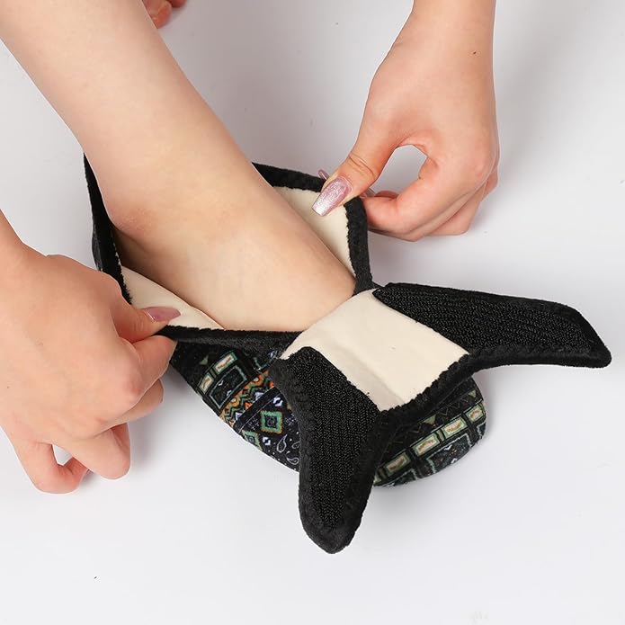 BARERUN Slippers for Women Men Wide House Diabetic Shoes for Women Men Warm Arthritis Edema Swollen Neuropathy Socks Slip on Adjustable Fuzzy Comfy Soft Womens Mens Bedroom Sliipers