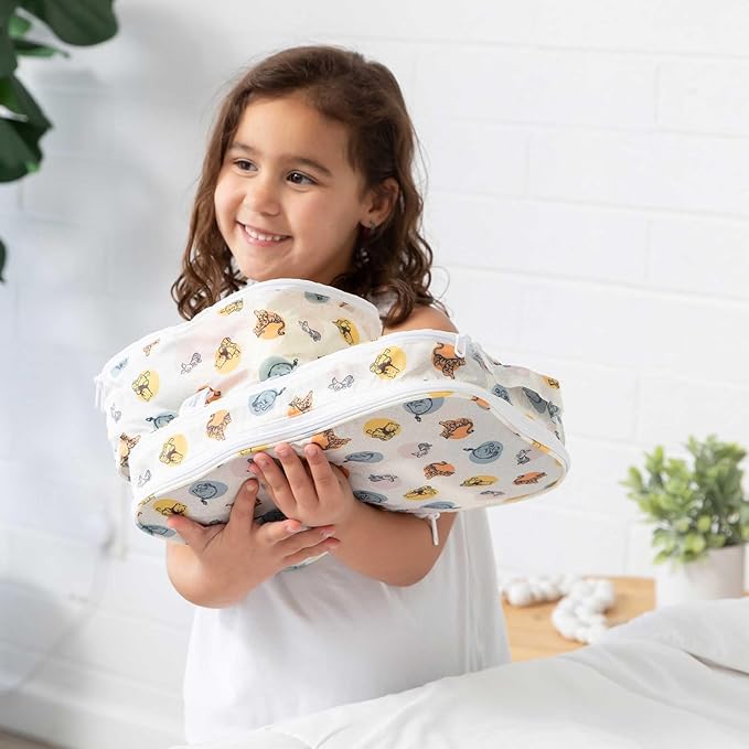 Bumkins Disney Packing Cubes and TSA Approved Pouches for Travel Bag, Organize Luggage with Compression Bags, Essential Traveling Accessories to Pack Clothes, Toiletries, Carryon, 5-pc Winnie the Pooh