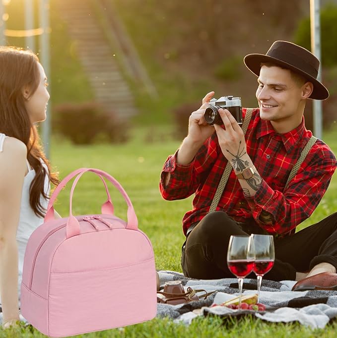 LEDAOU Lunch Box for Women Insulated Lunch Bag Cute Lunchbox Compact Cooler Thermal Reusable Lunch Tote for Work School Picnic Travel