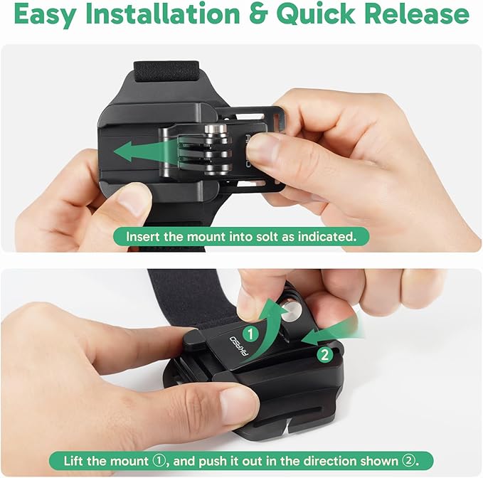 AKASO 2-in-1 Quick Release Adjustable Head Strap Mount for GoPro Hero 13 12 11 10 9, EK7000/EK7000 Pro, Brave 4/4 Pro, Brave 7/7 LE, V50 X, V50 Elite, DJI Osmo Action Cameras