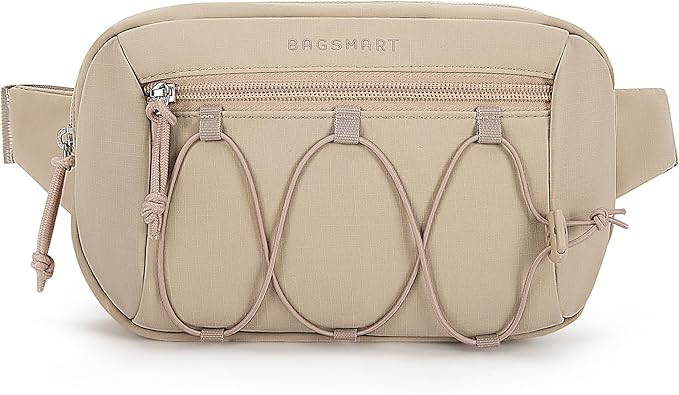 BAGSMART Fanny Packs for Women Small Belt Bag with Adjustable Strap Waist Pack for Running Workout Traveling Hiking, Camel