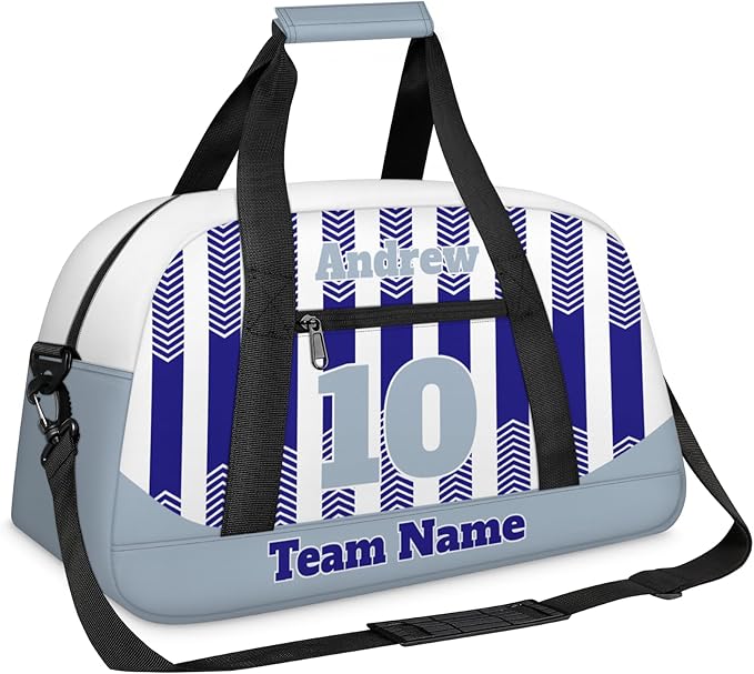 Basketball Soccer Gifts for Boys Girls - Custom Sports Duffle Bag, Personalized Name & Team Bag, Water-Resistant Gym Bag for Basketball, Soccer, Volleyball | Y-Navy Grey