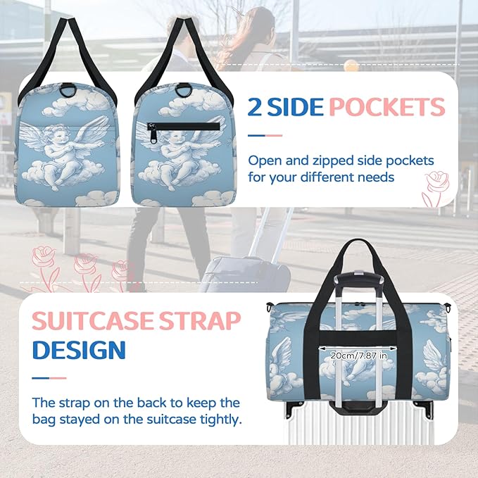 Cloud Design Travel Duffle Bag for Women Men, Overnight Weekender Bag, Carry on Tote for Sport Gym