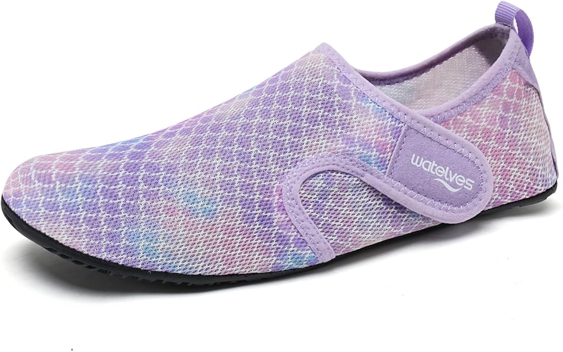 WateLves Water Shoes for Women Men Swim Beach Aqua Socks Quick Dry Barefoot House Slippers Travel Shoes with Adjustable Magic Tape for Pool Diving Boating Yoga Surf