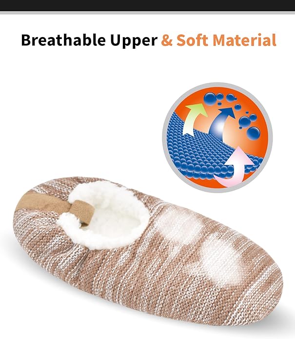 Keyela Mens Slipper Socks With Non Skid Bottoms, Warm Slipper Socks With Grippers For Men, Fuzzy House Slippers