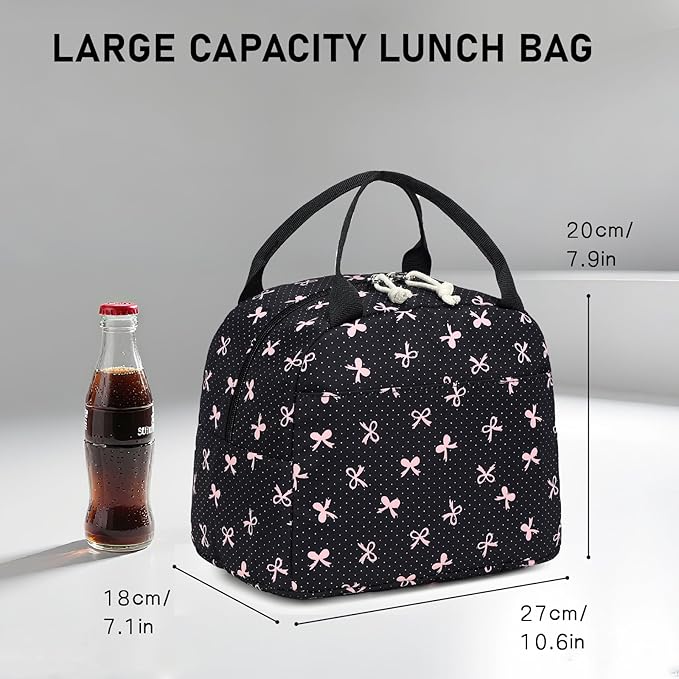 LEDAOU Lunch Box for Women Insulated Lunch Bag Cute Lunchbox Compact Cooler Thermal Reusable Lunch Tote for Work School Picnic Travel