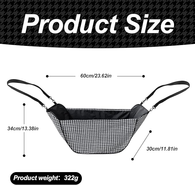 2025 New Plaid Car Seat Storage Bag - Large Capacity Passenger Seat Storage Travel Bag, Shopping Shoulder Bag, Reusable Tote with Drawstrings.