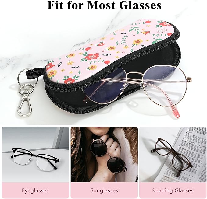MoKo Sunglasses Soft Case Ultra Light Neoprene Zipper Eyeglass Case for Men Women