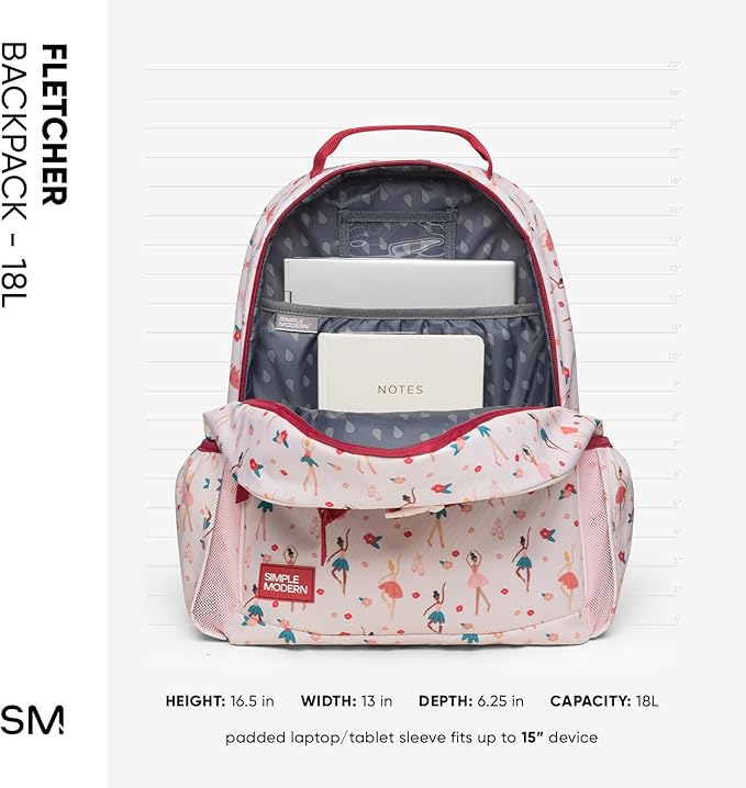 Simple Modern Large Disney Kids Backpack for School Girls and Boys | Elementary Backpack for Teen | Fletcher Collection | Kids - 16" tall | Moana Oceana